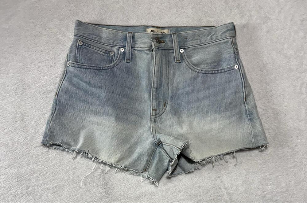 Madewell Shorts Womens 26 Blue Relaxed Denim Cutoff Raw Hem Casual